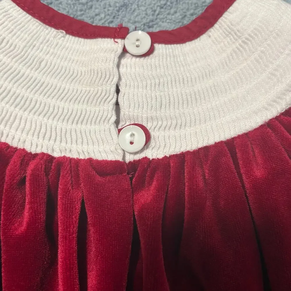Vintage/Lil Cactus/Smoked Dress/Red/3-6 months/ Christmas Raindeer